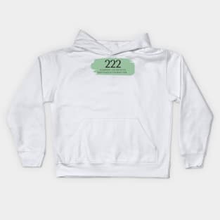 222 Angel Number green Kids Hoodie